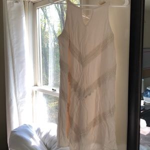 cream partial lace dress